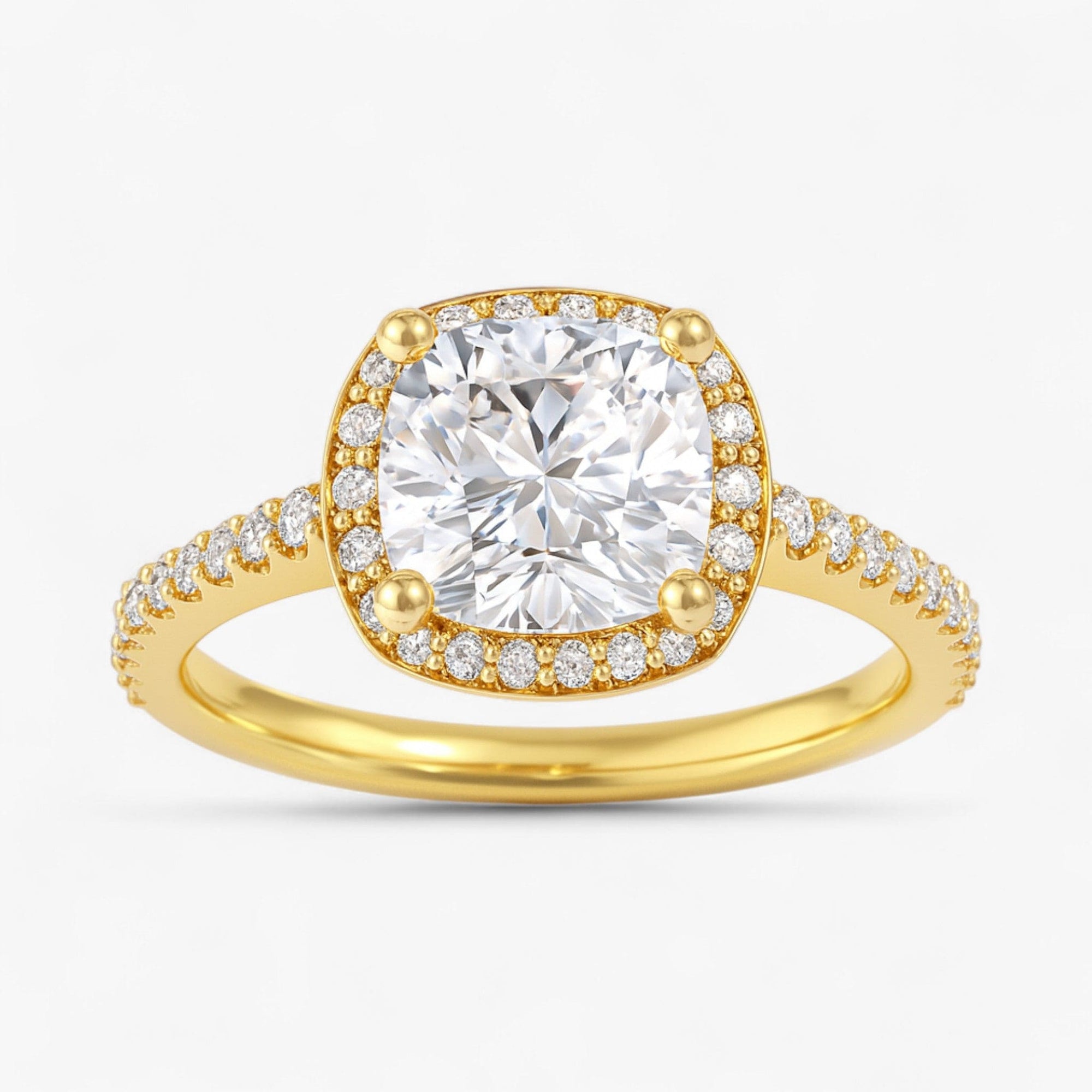 The Classic Accented Halo Engagement Ring | Cushion