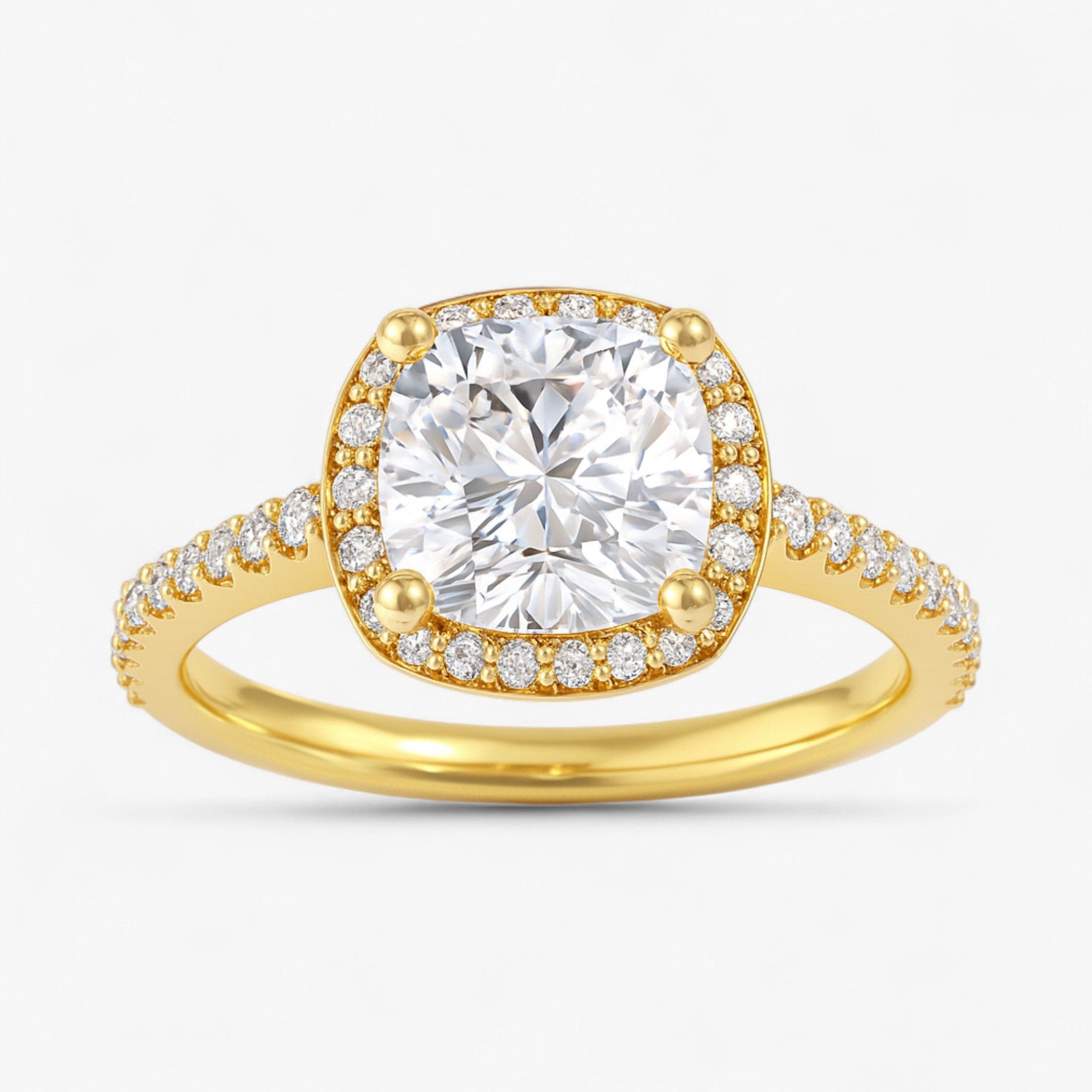 The Classic Accented Halo Engagement Ring | Cushion