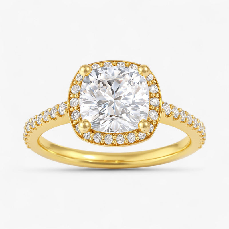 The Classic Accented Halo Engagement Ring | Cushion