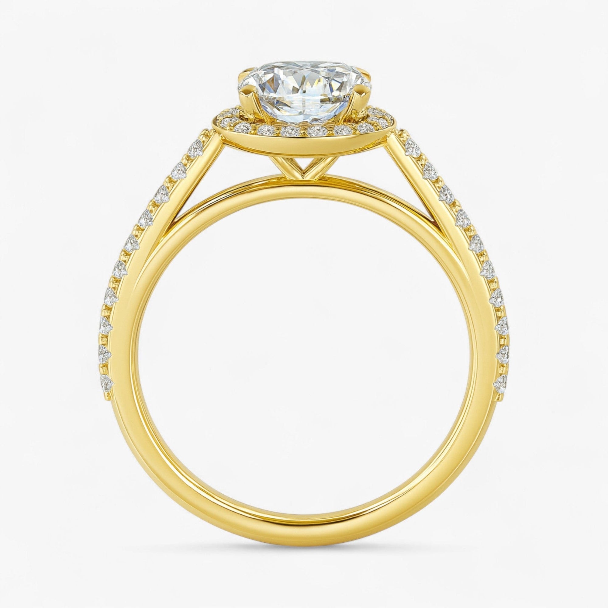 The Classic Accented Halo Engagement Ring | Cushion
