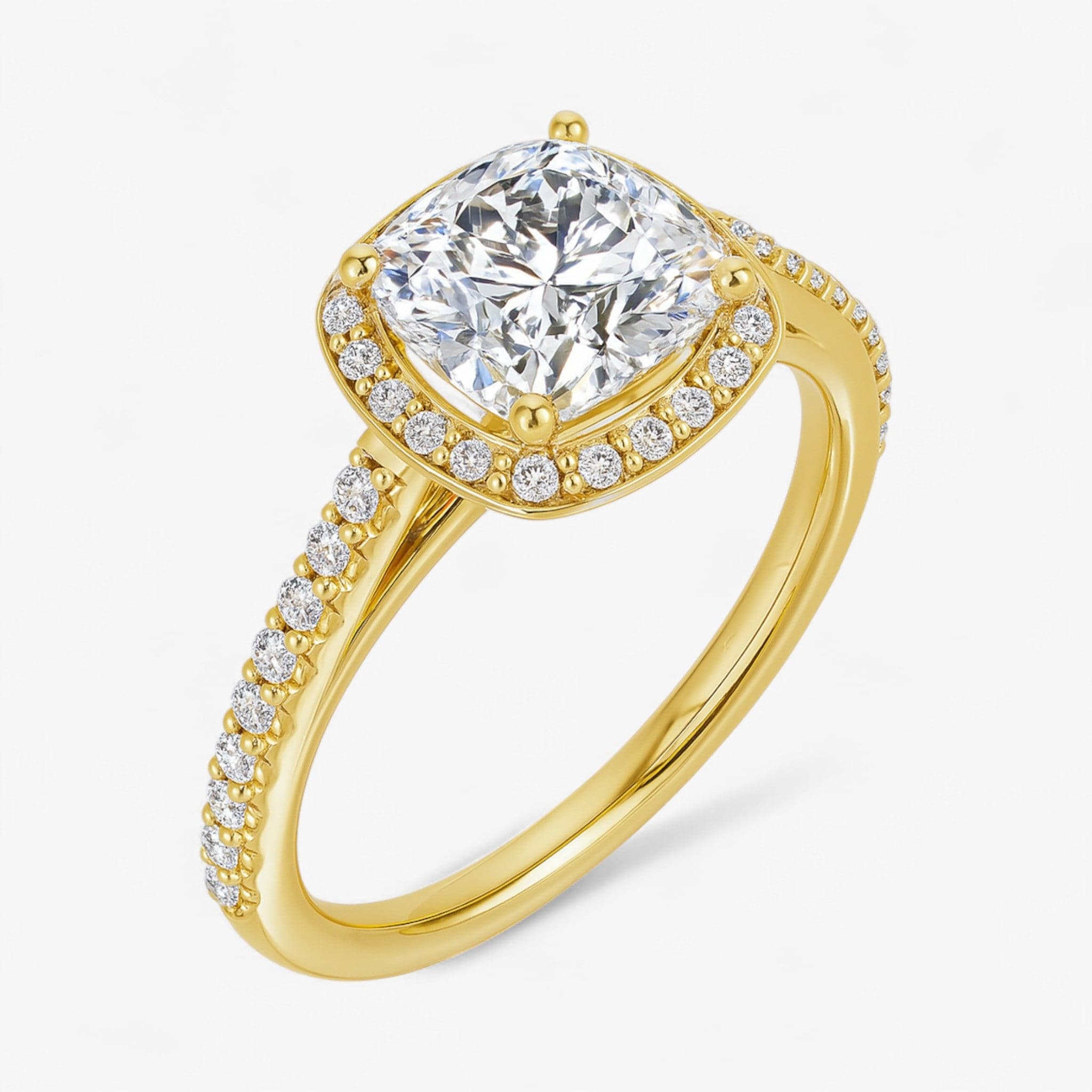 The Classic Accented Halo Engagement Ring | Cushion