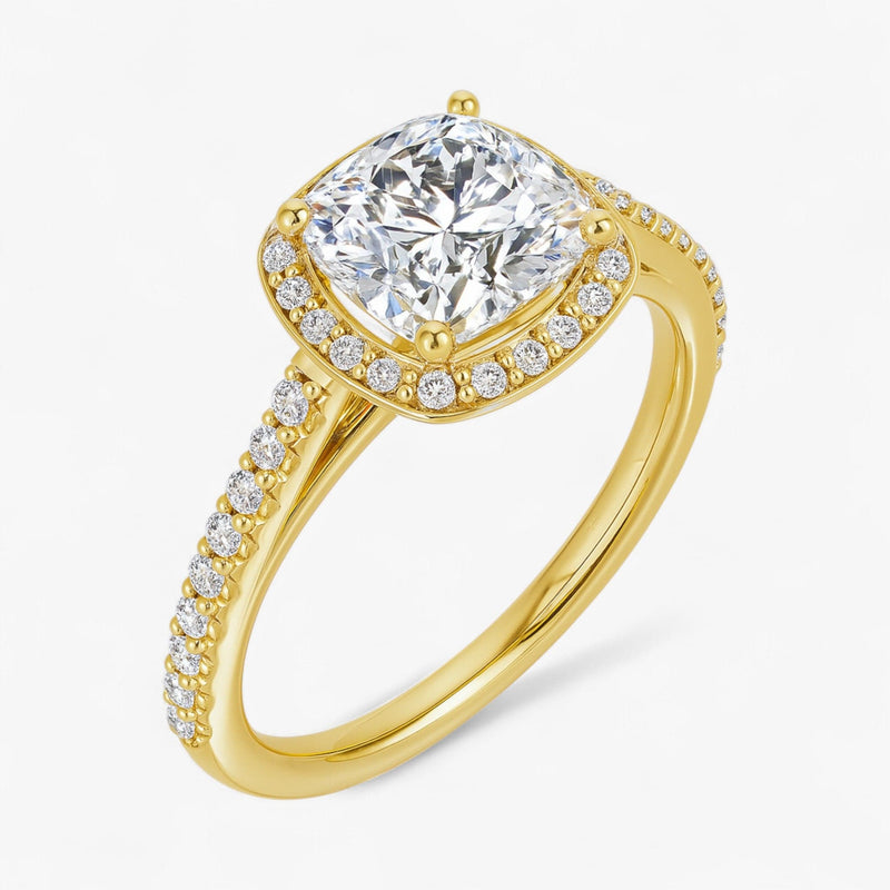 The Classic Accented Halo Engagement Ring | Cushion