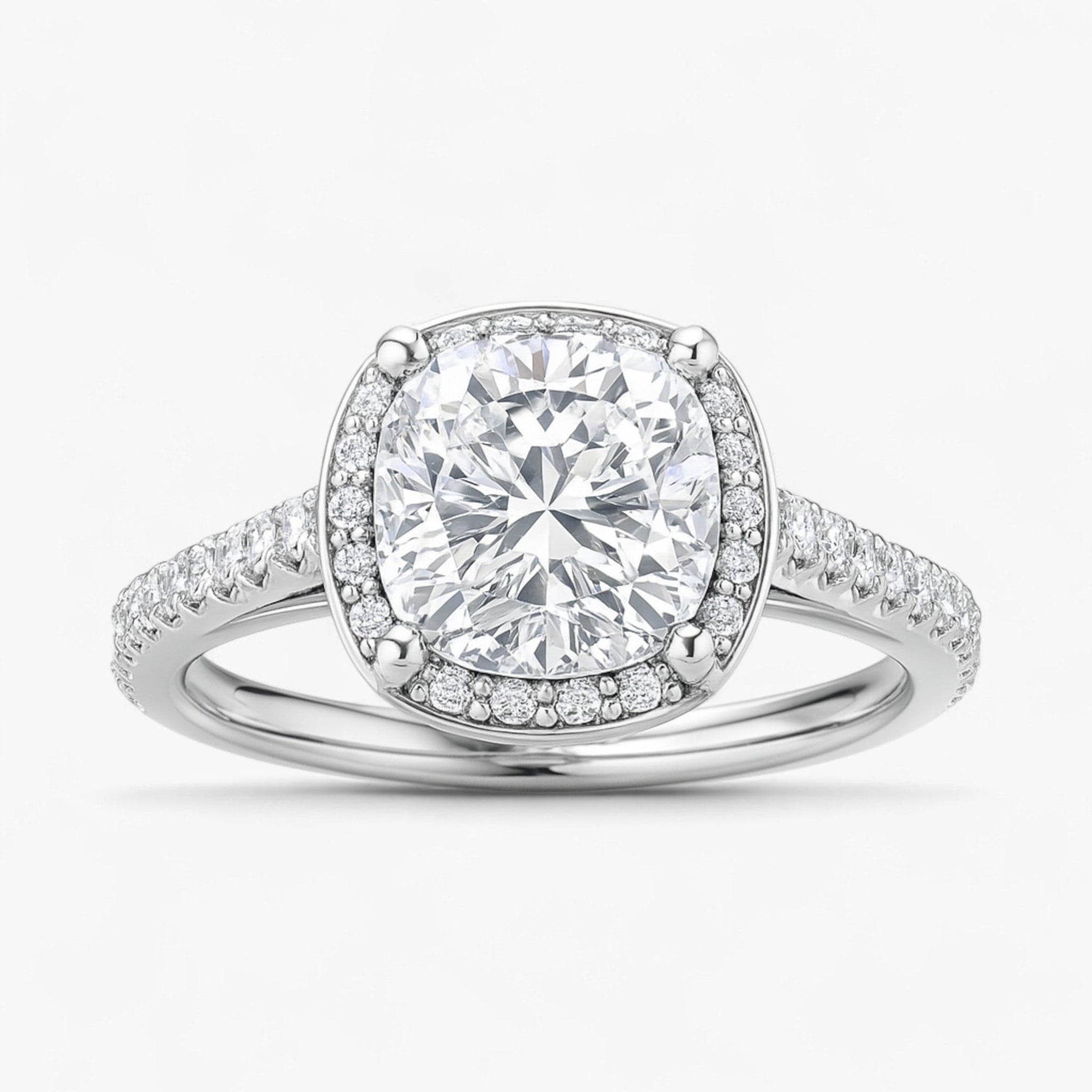 The Classic Accented Halo Engagement Ring | Cushion