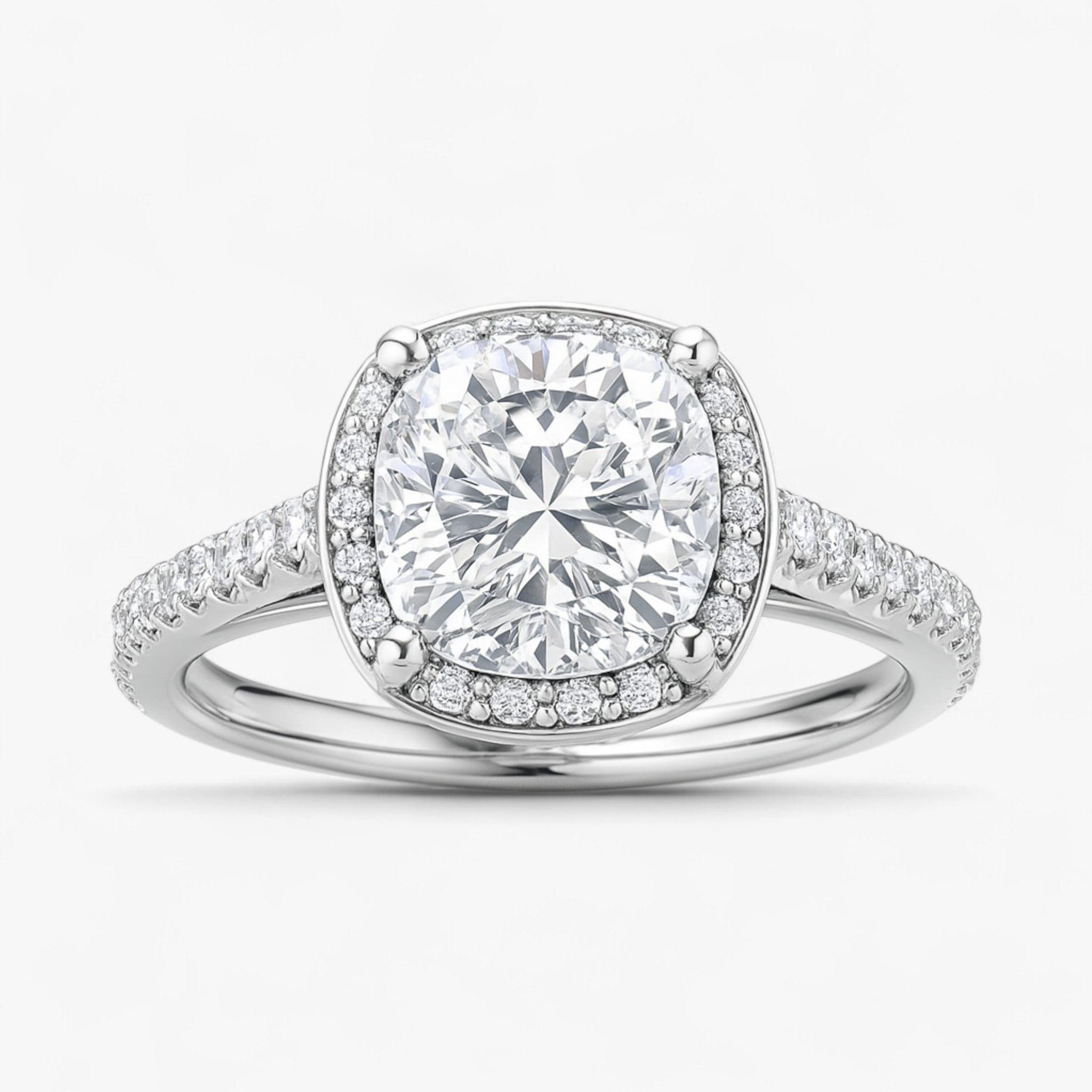The Classic Accented Halo Engagement Ring | Cushion
