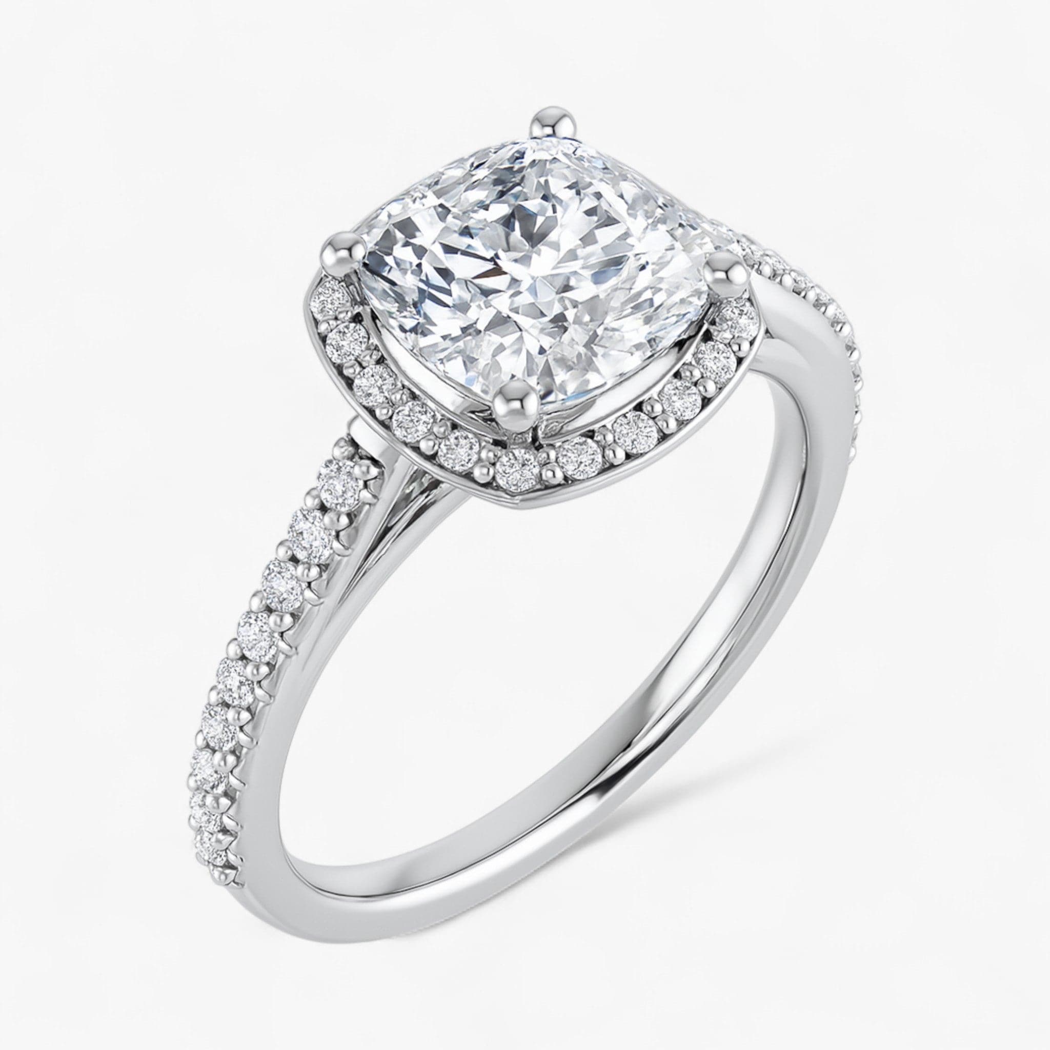 The Classic Accented Halo Engagement Ring | Cushion