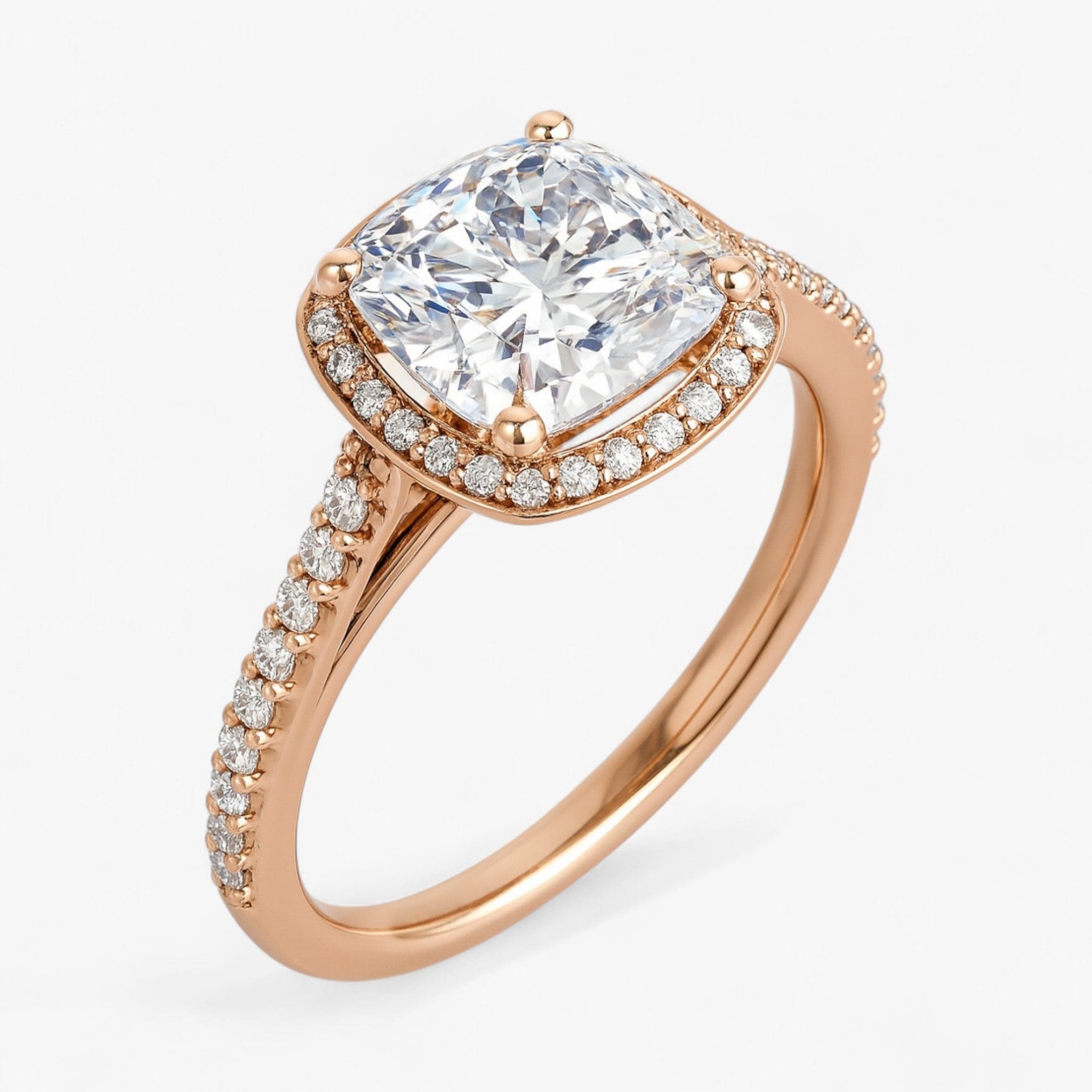 The Classic Accented Halo Engagement Ring | Cushion