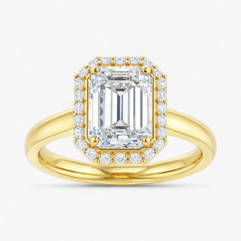 The Classic Halo Engagement Ring | Emerald