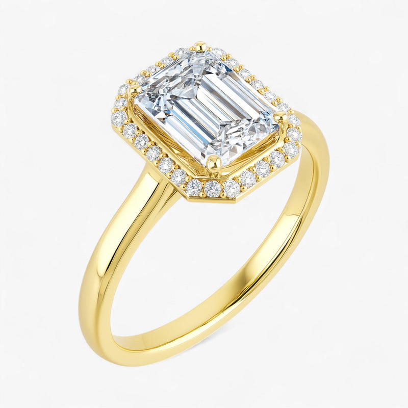 The Classic Halo Engagement Ring | Emerald