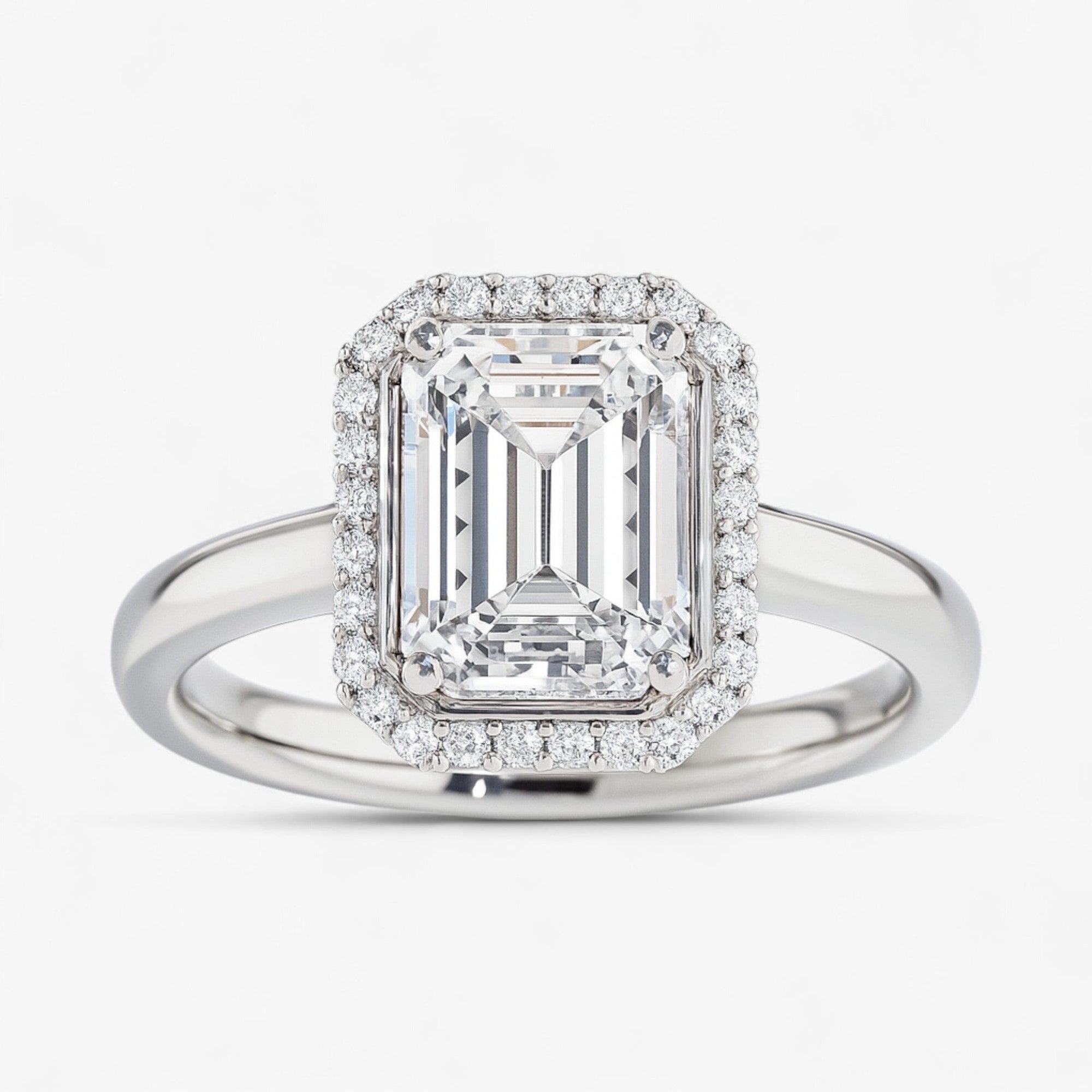 The Classic Halo Engagement Ring | Emerald