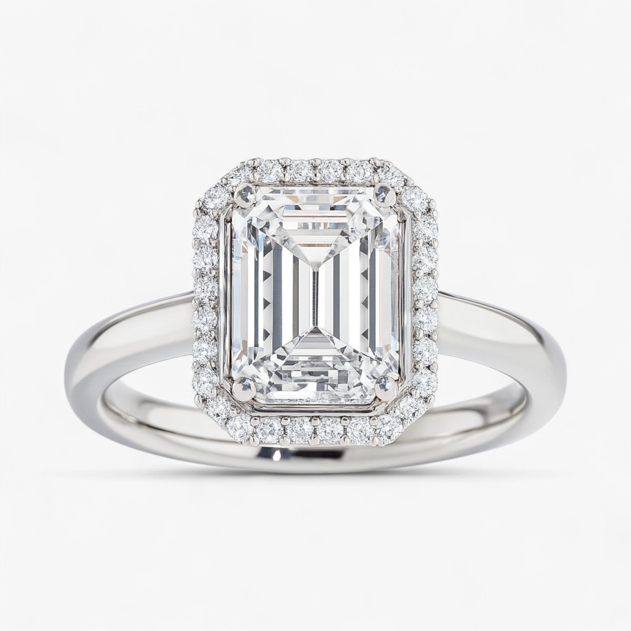 The Classic Halo Engagement Ring | Emerald