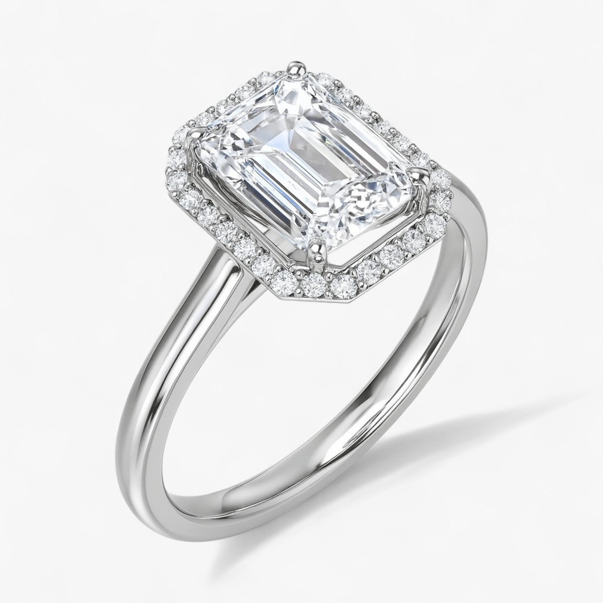 The Classic Halo Engagement Ring | Emerald