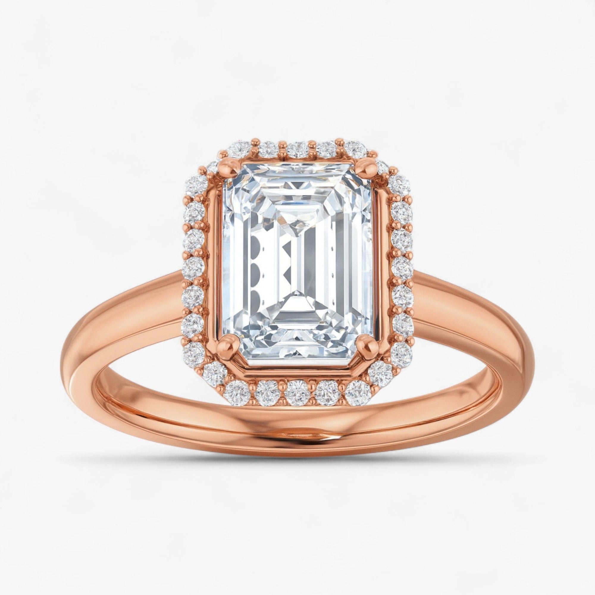 The Classic Halo Engagement Ring | Emerald