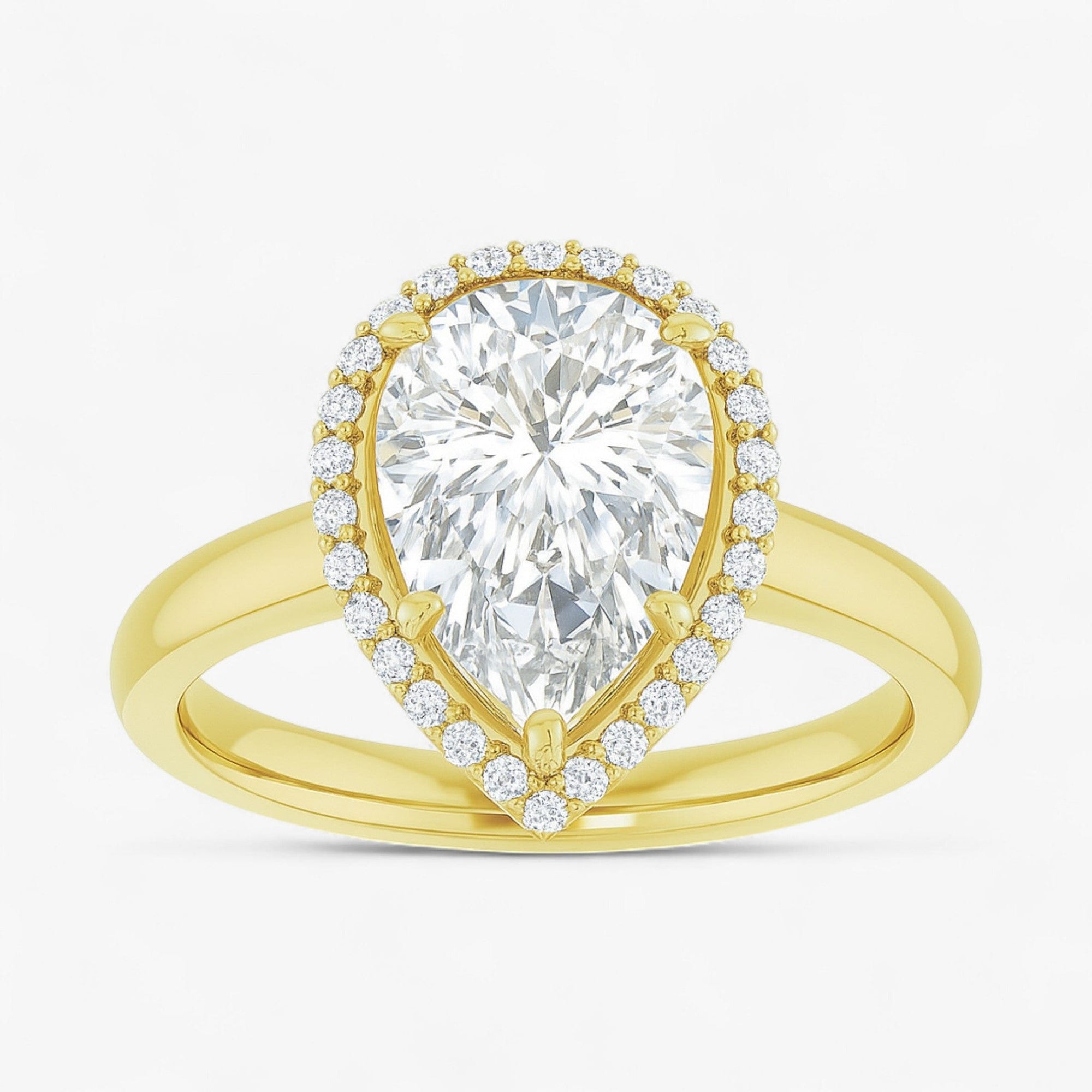 The Classic Halo Engagement Ring | Pear