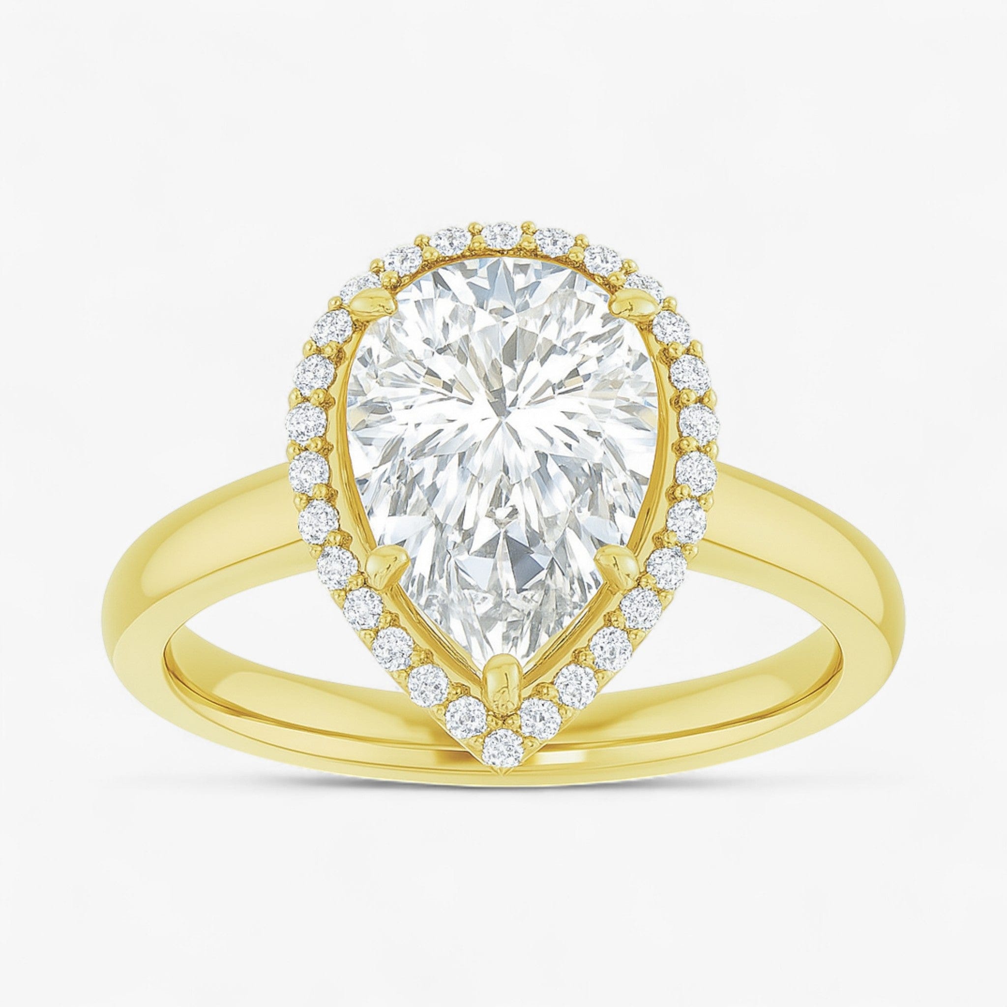The Classic Halo Engagement Ring | Pear