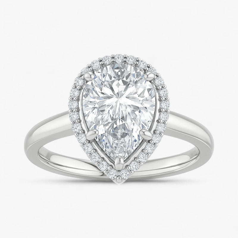 The Classic Halo Engagement Ring | Pear