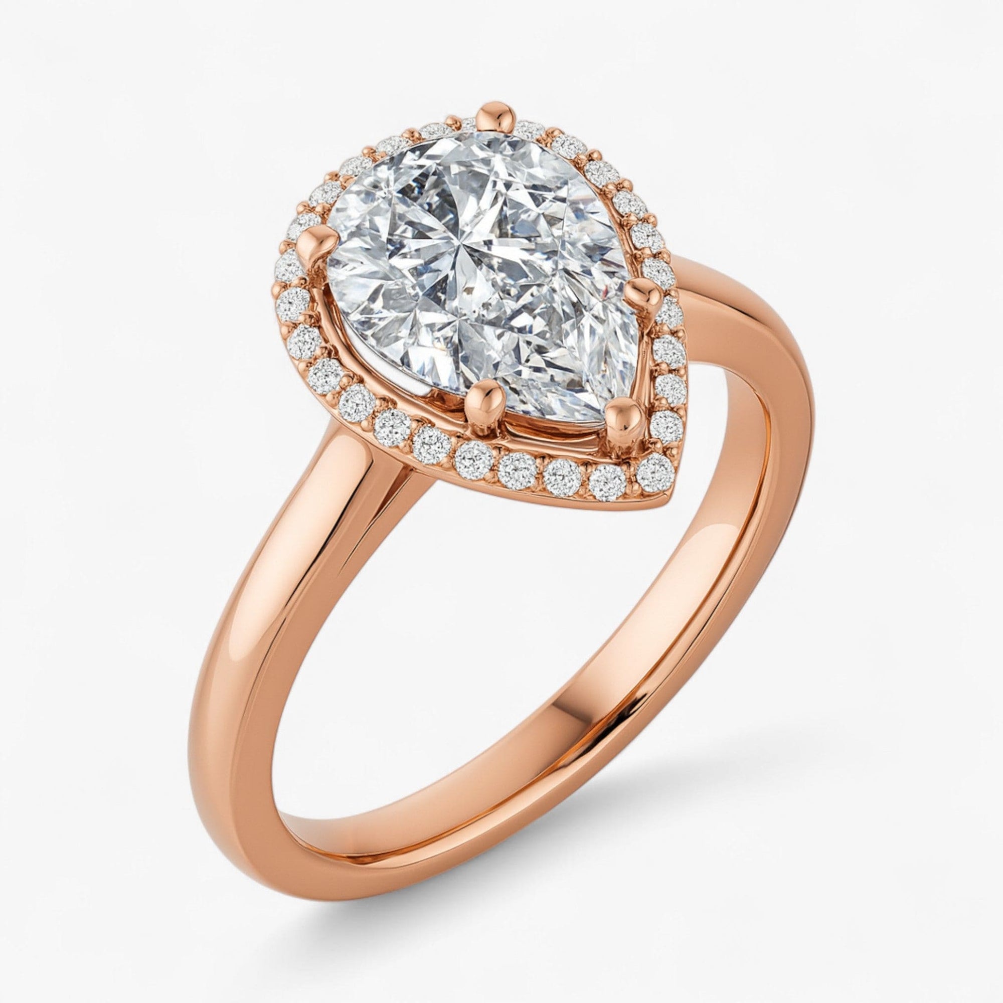 The Classic Halo Engagement Ring | Pear