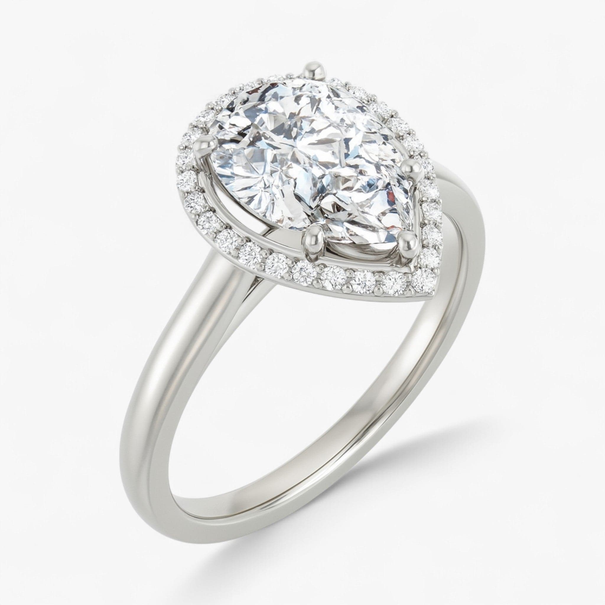 The Classic Halo Engagement Ring | Pear