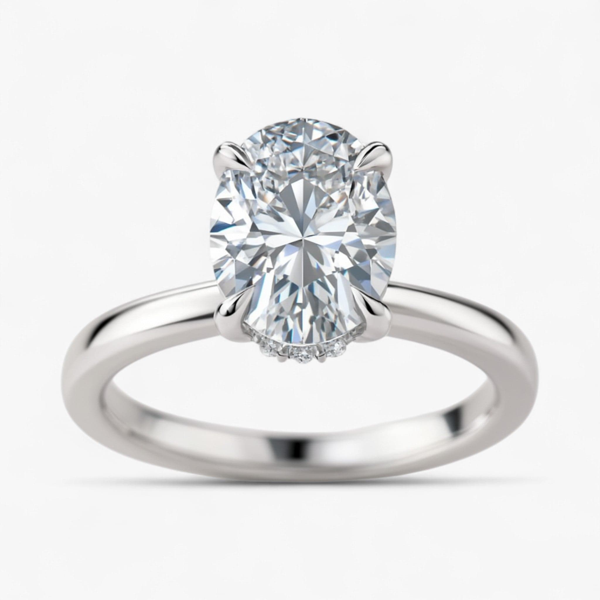 The Timeless Hidden Halo Engagement Ring | Oval