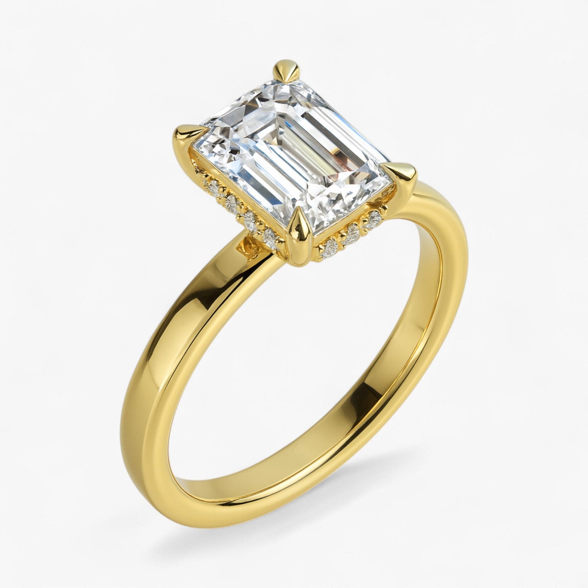 The Timeless Hidden Halo Engagement Ring | Emerald
