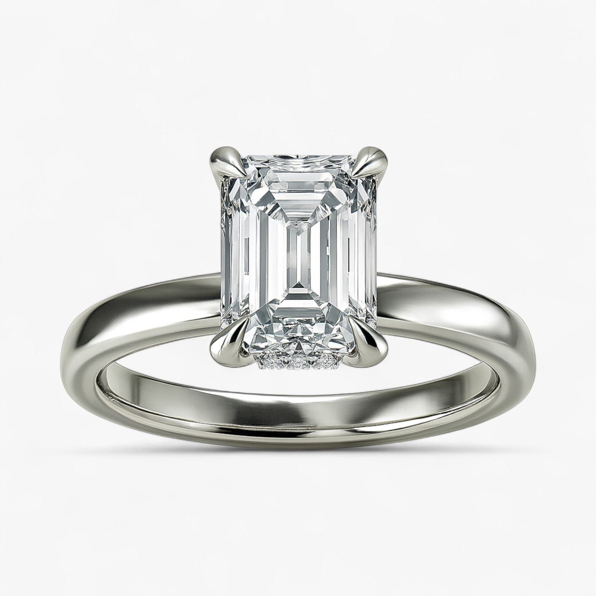The Timeless Hidden Halo Engagement Ring | Emerald