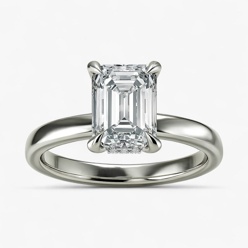 The Timeless Hidden Halo Engagement Ring | Emerald