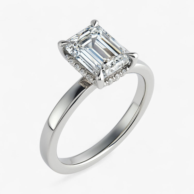 The Timeless Hidden Halo Engagement Ring | Emerald