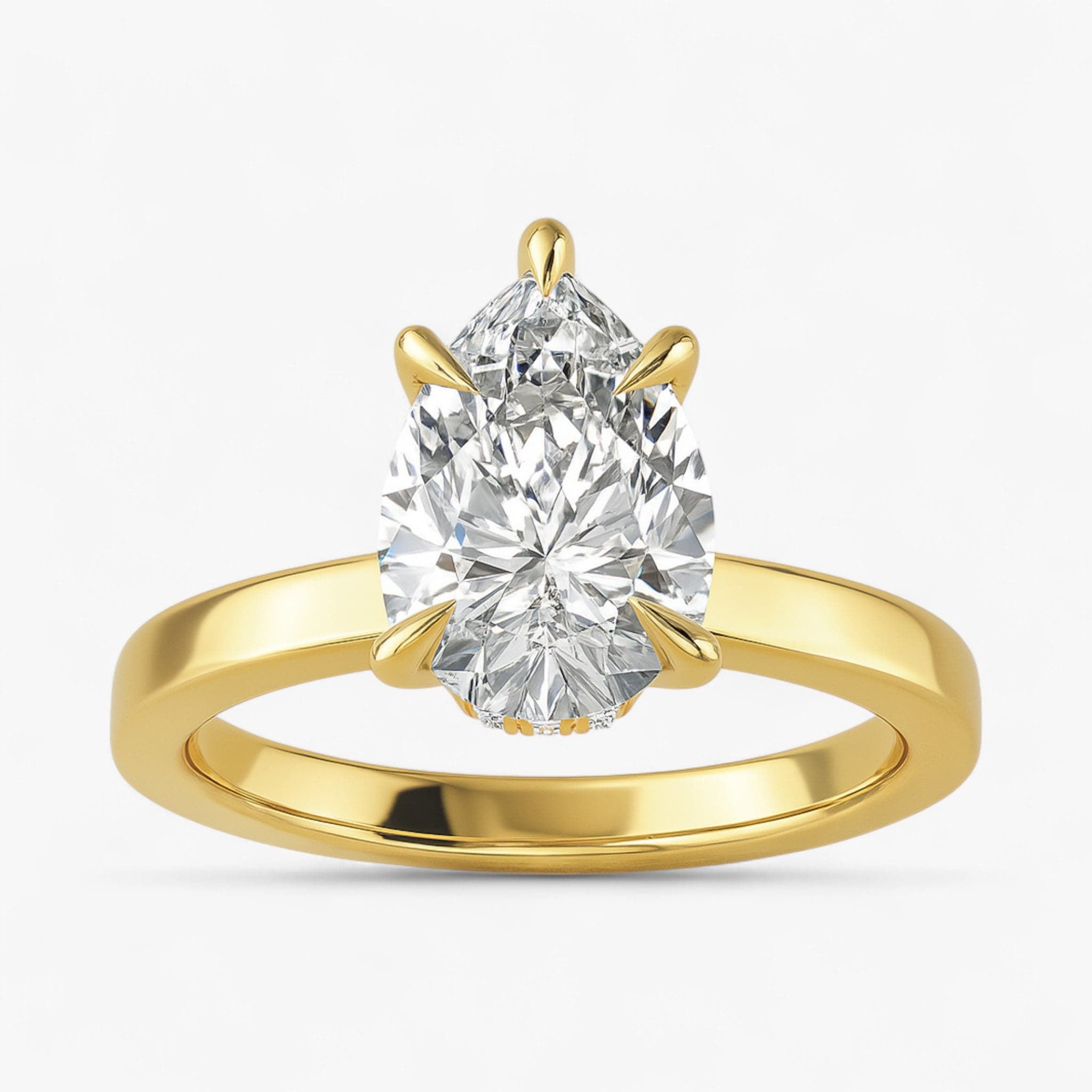 The Timeless Hidden Halo Engagement Ring | Pear