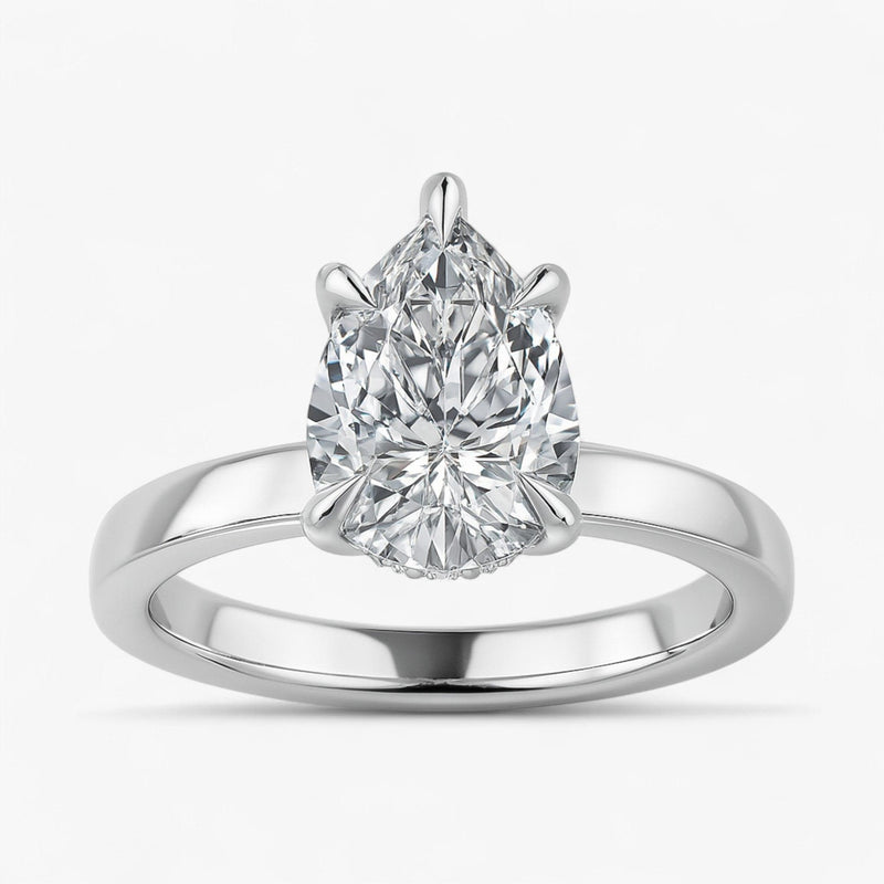The Timeless Hidden Halo Engagement Ring | Pear