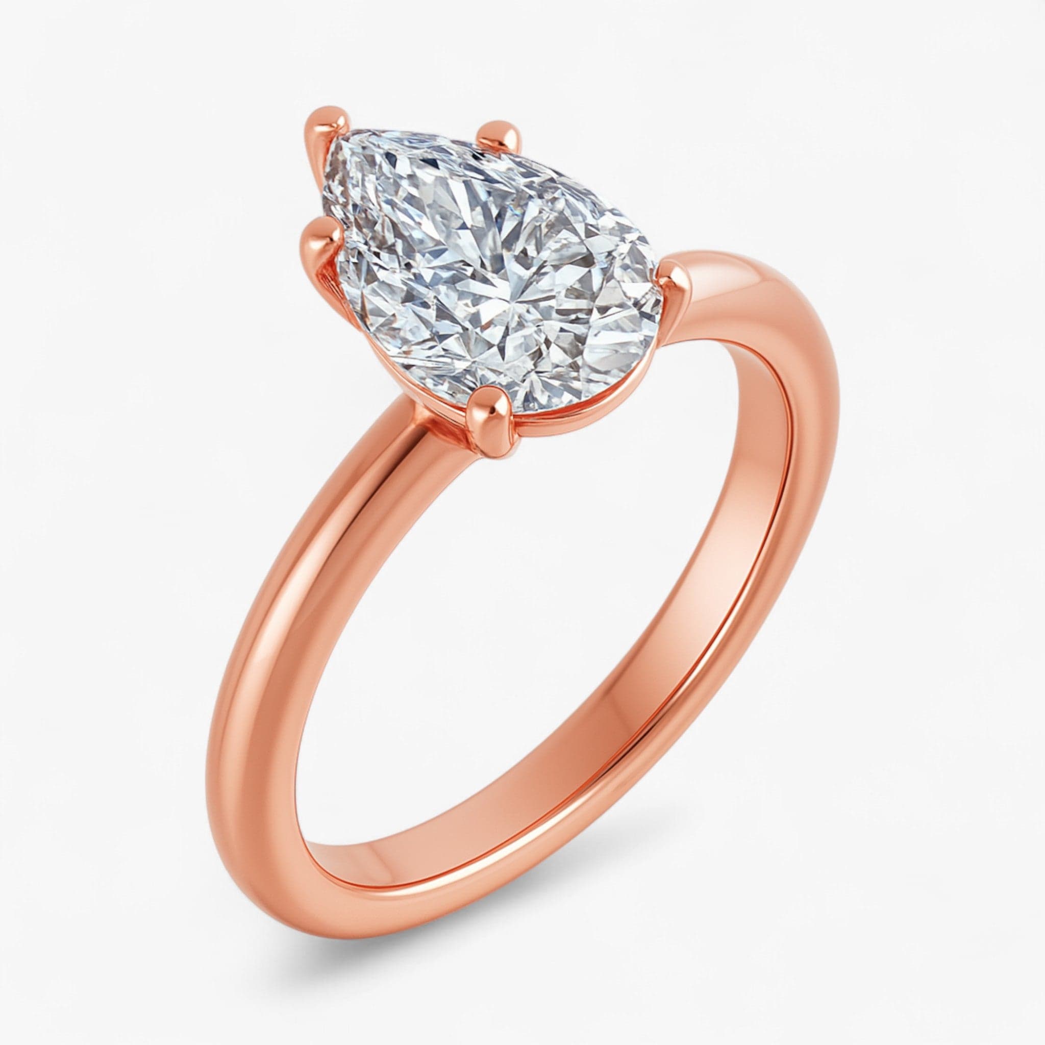 The Signature Solitaire Engagement Ring | Pear