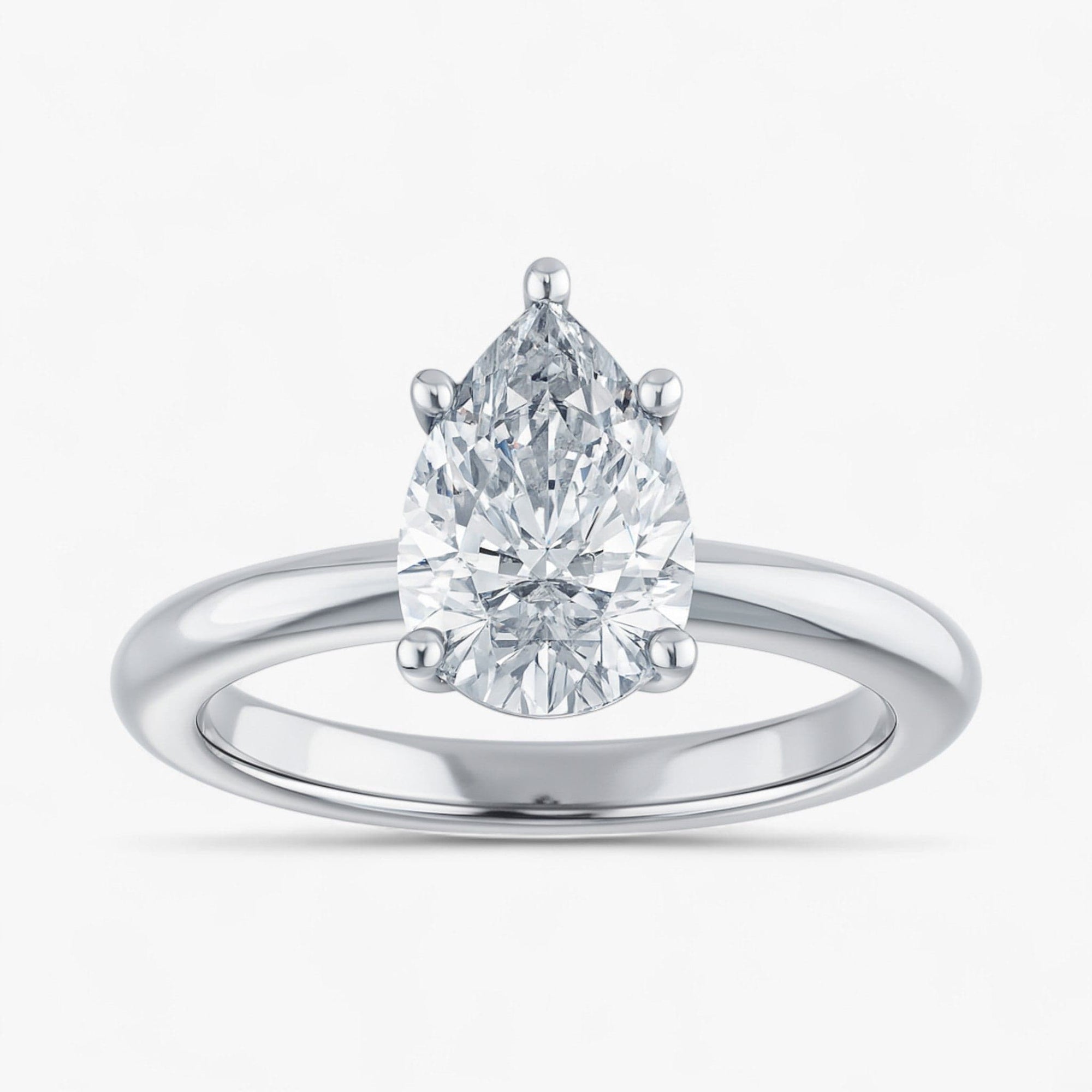 The Signature Solitaire Engagement Ring | Pear