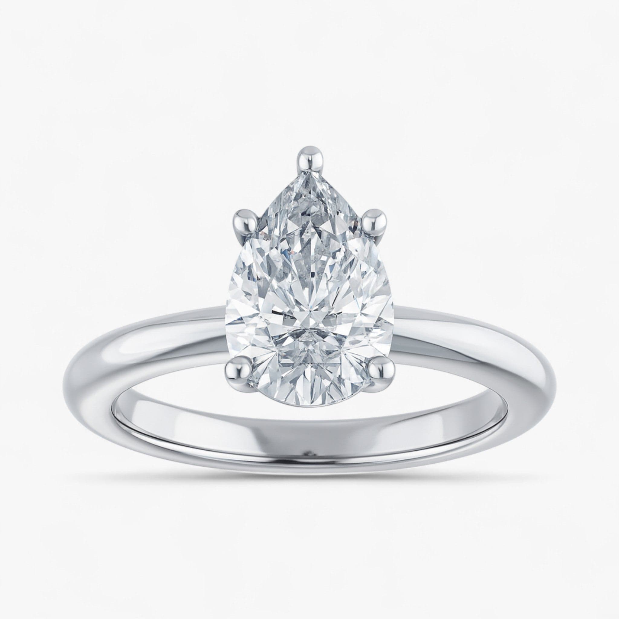 The Signature Solitaire Engagement Ring | Pear
