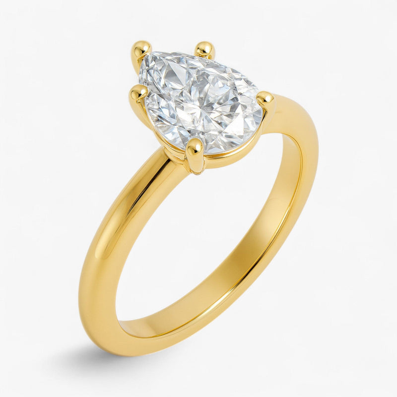 The Signature Solitaire Engagement Ring | Pear