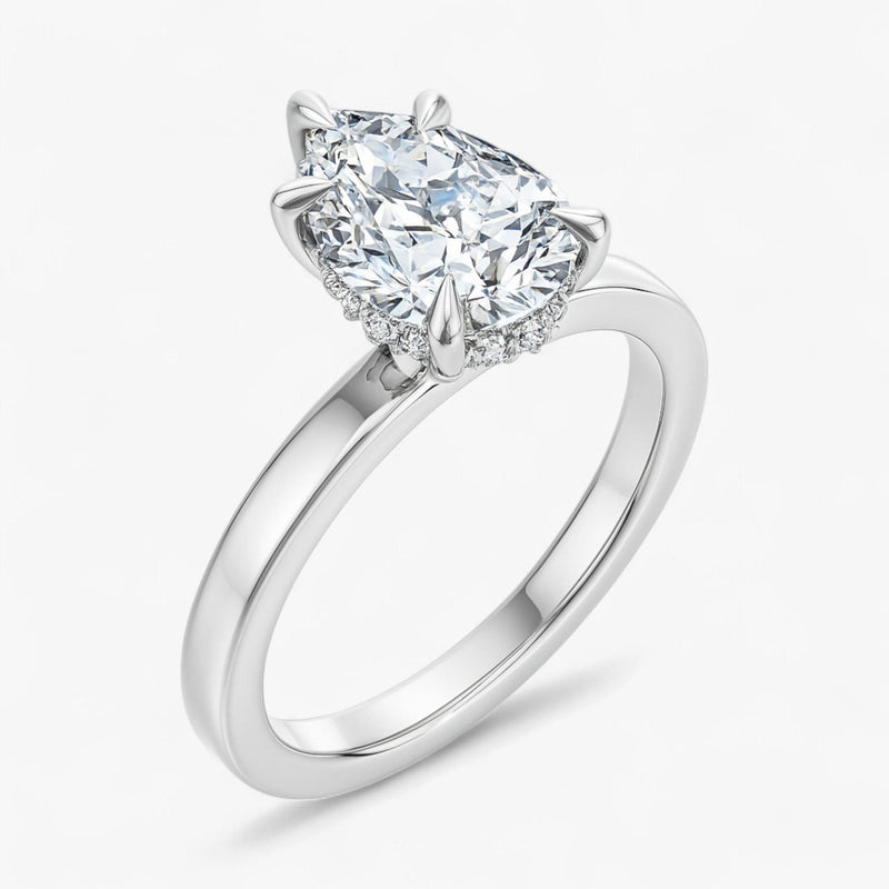 The Timeless Hidden Halo Engagement Ring | Pear