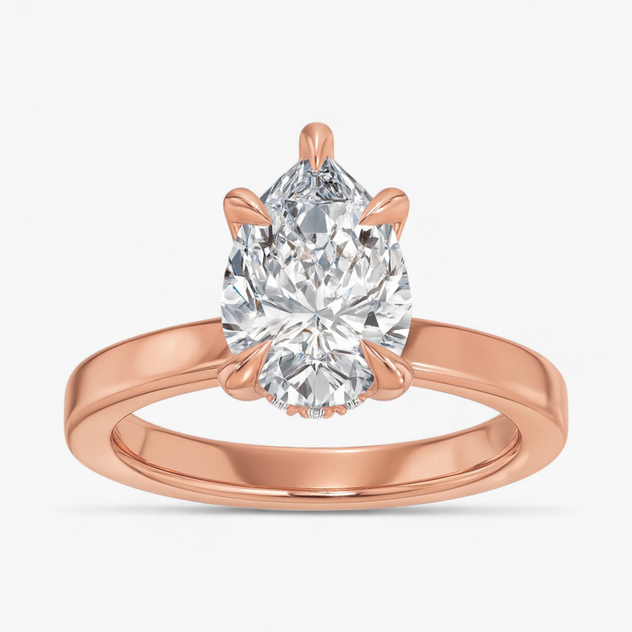 The Timeless Hidden Halo Engagement Ring | Pear