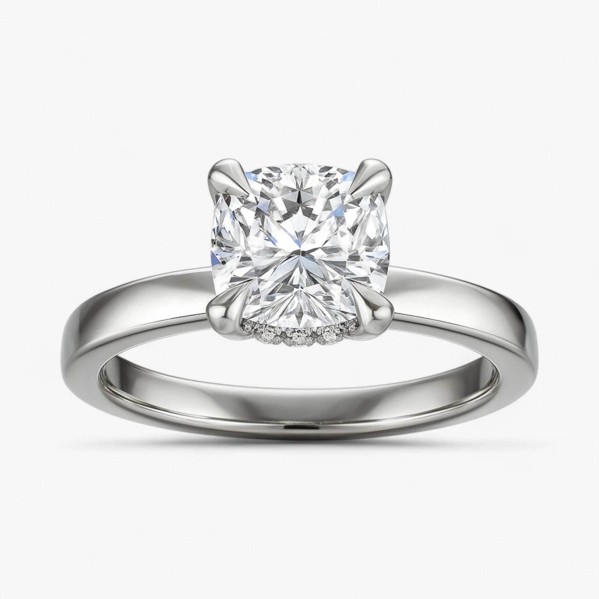 The Timeless Hidden Halo Engagement Ring | Cushion