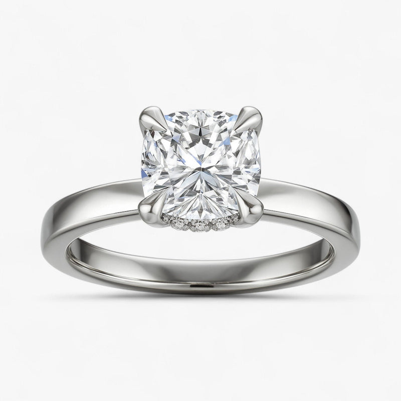 The Timeless Hidden Halo Engagement Ring | Cushion