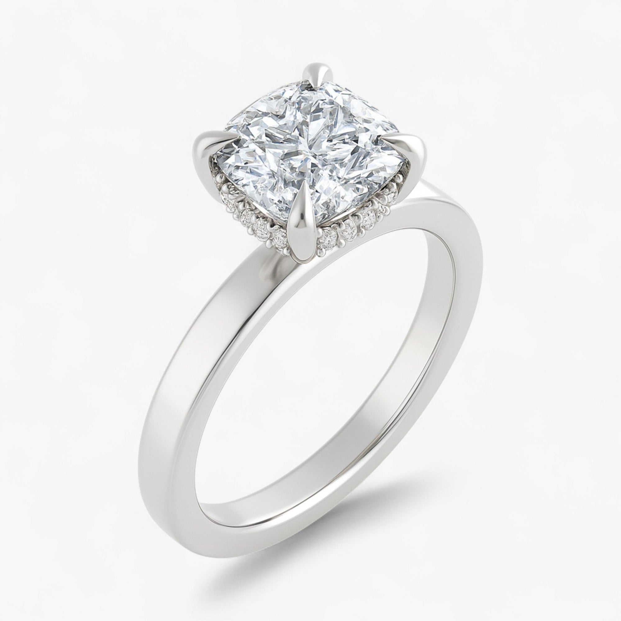 The Timeless Hidden Halo Engagement Ring | Cushion