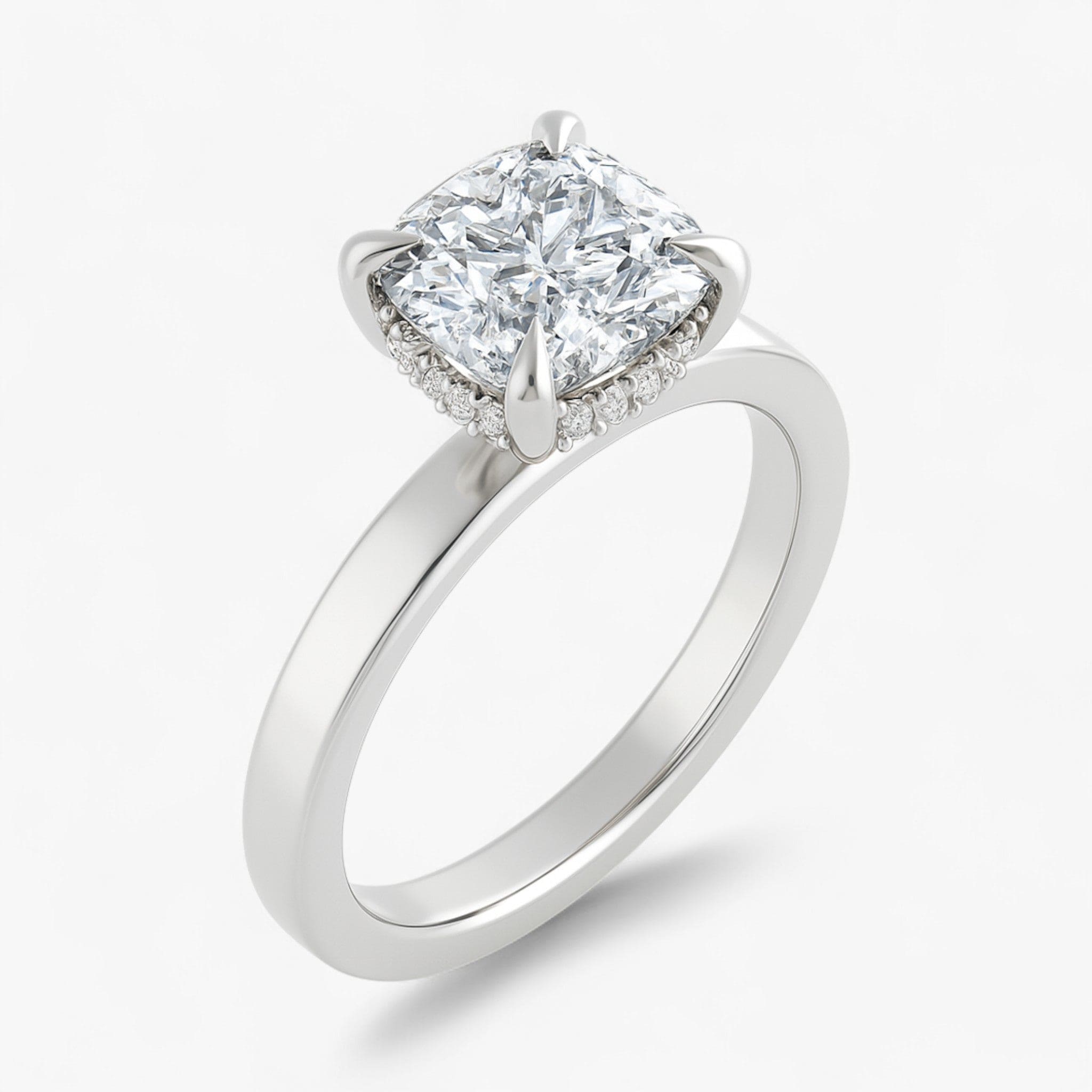 The Timeless Hidden Halo Engagement Ring | Cushion