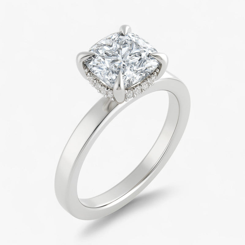The Timeless Hidden Halo Engagement Ring | Cushion
