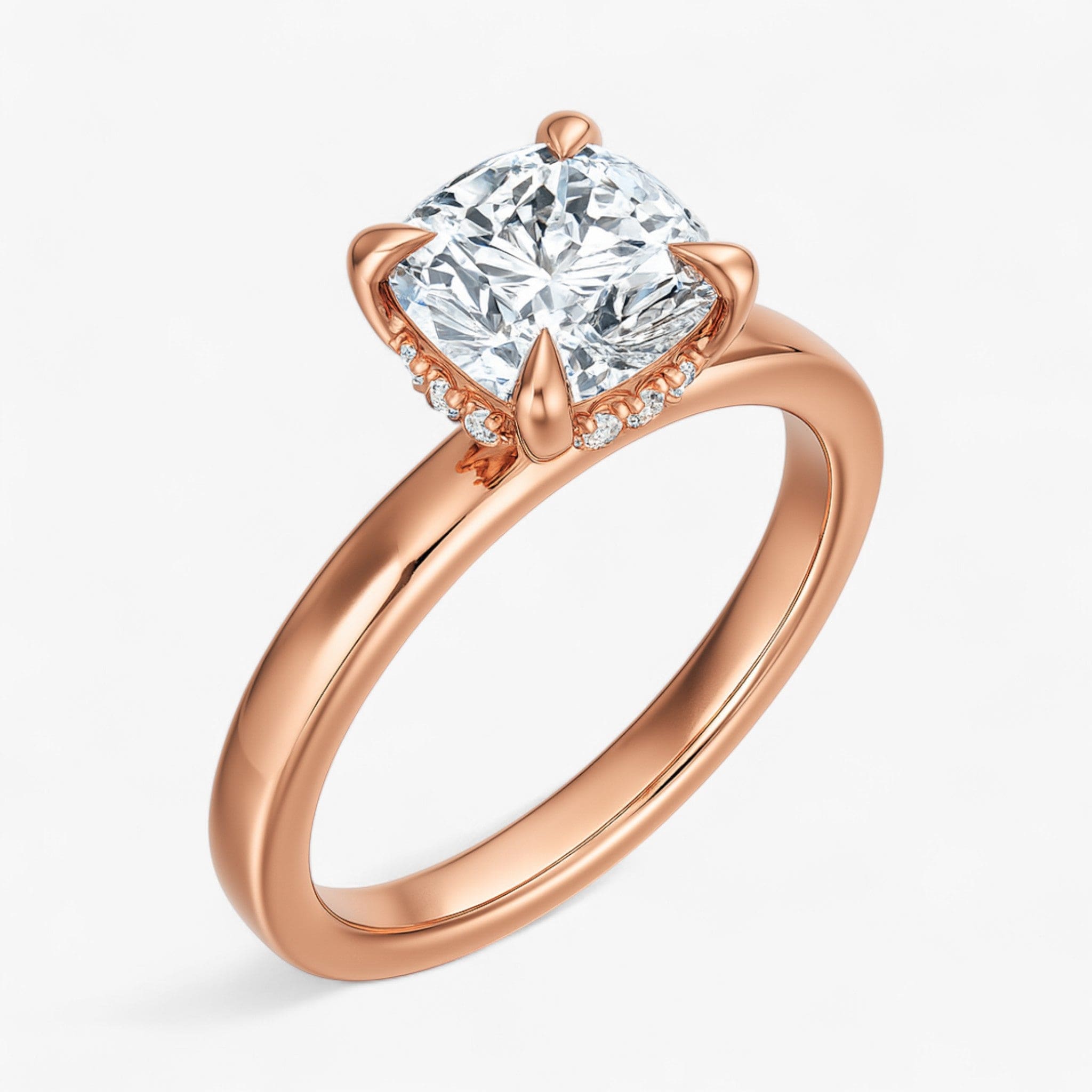 The Timeless Hidden Halo Engagement Ring | Cushion