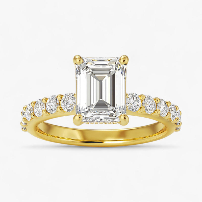The Iconic Hidden Halo Engagement Ring | Emerald