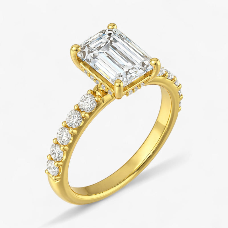 The Iconic Hidden Halo Engagement Ring | Emerald