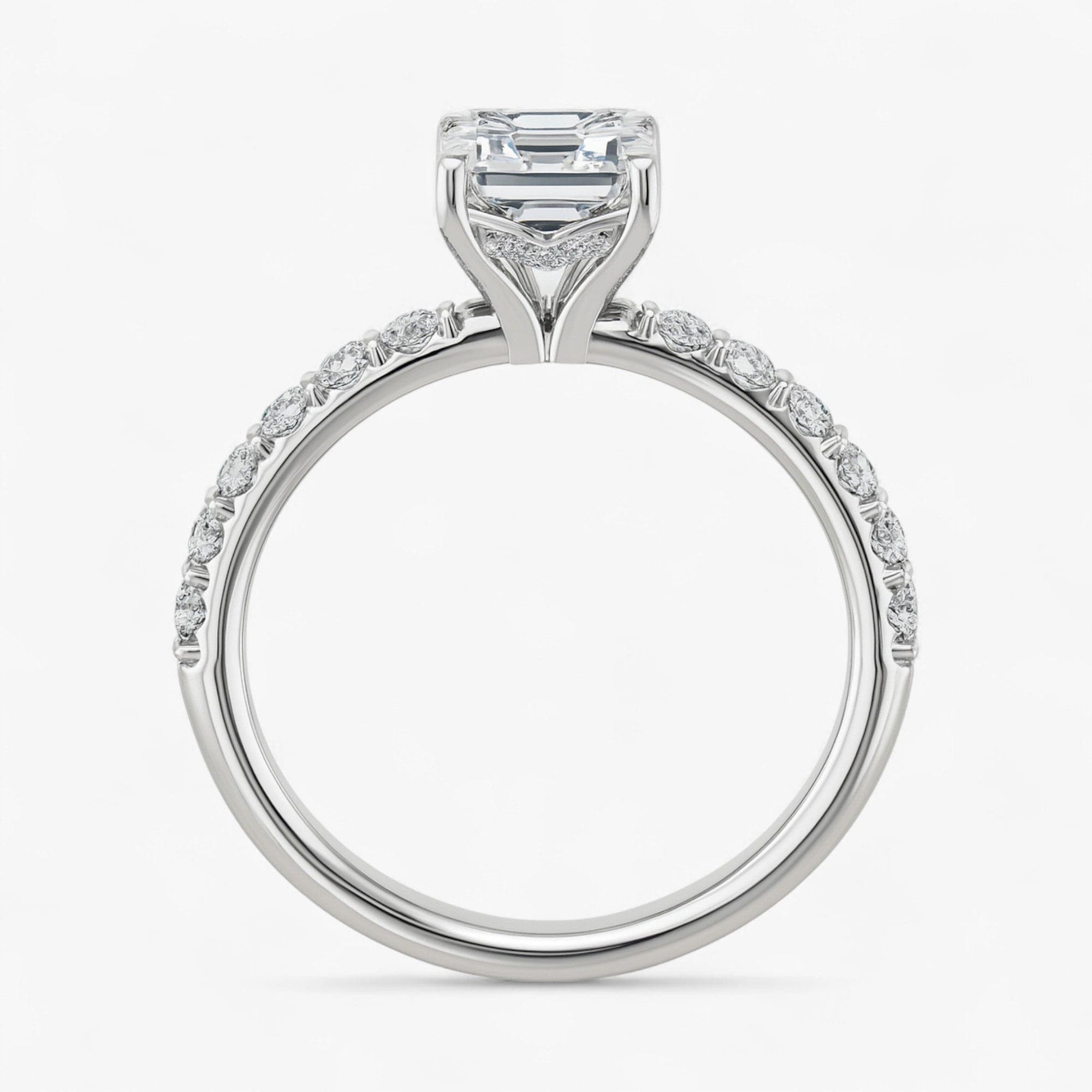 The Iconic Hidden Halo Engagement Ring | Emerald