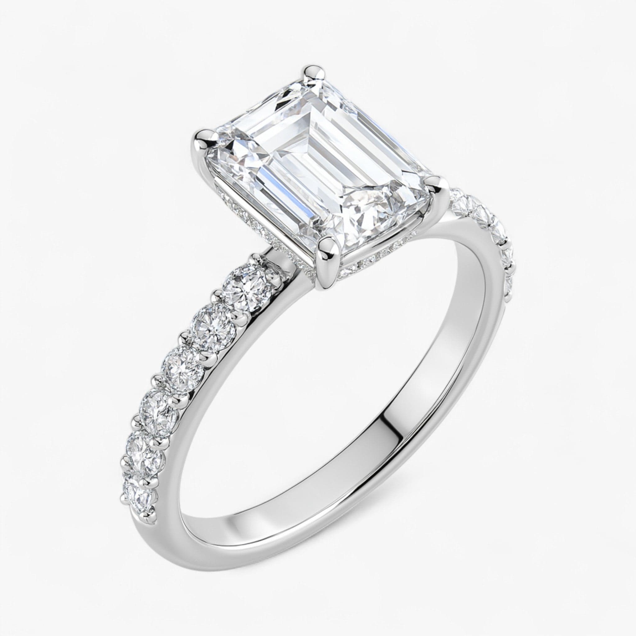 The Iconic Hidden Halo Engagement Ring | Emerald