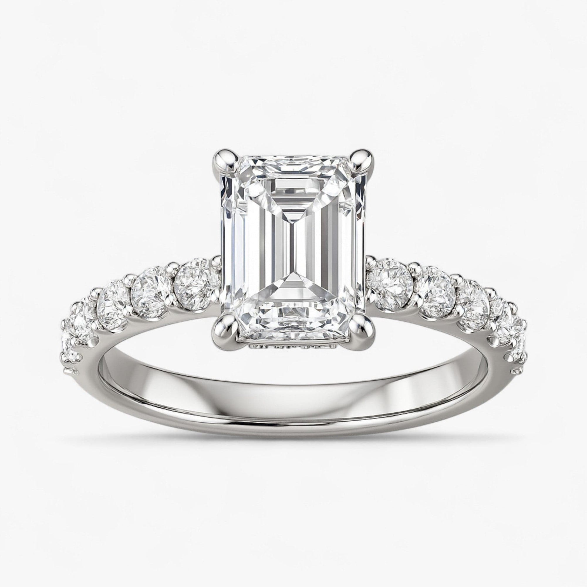 The Iconic Hidden Halo Engagement Ring | Emerald