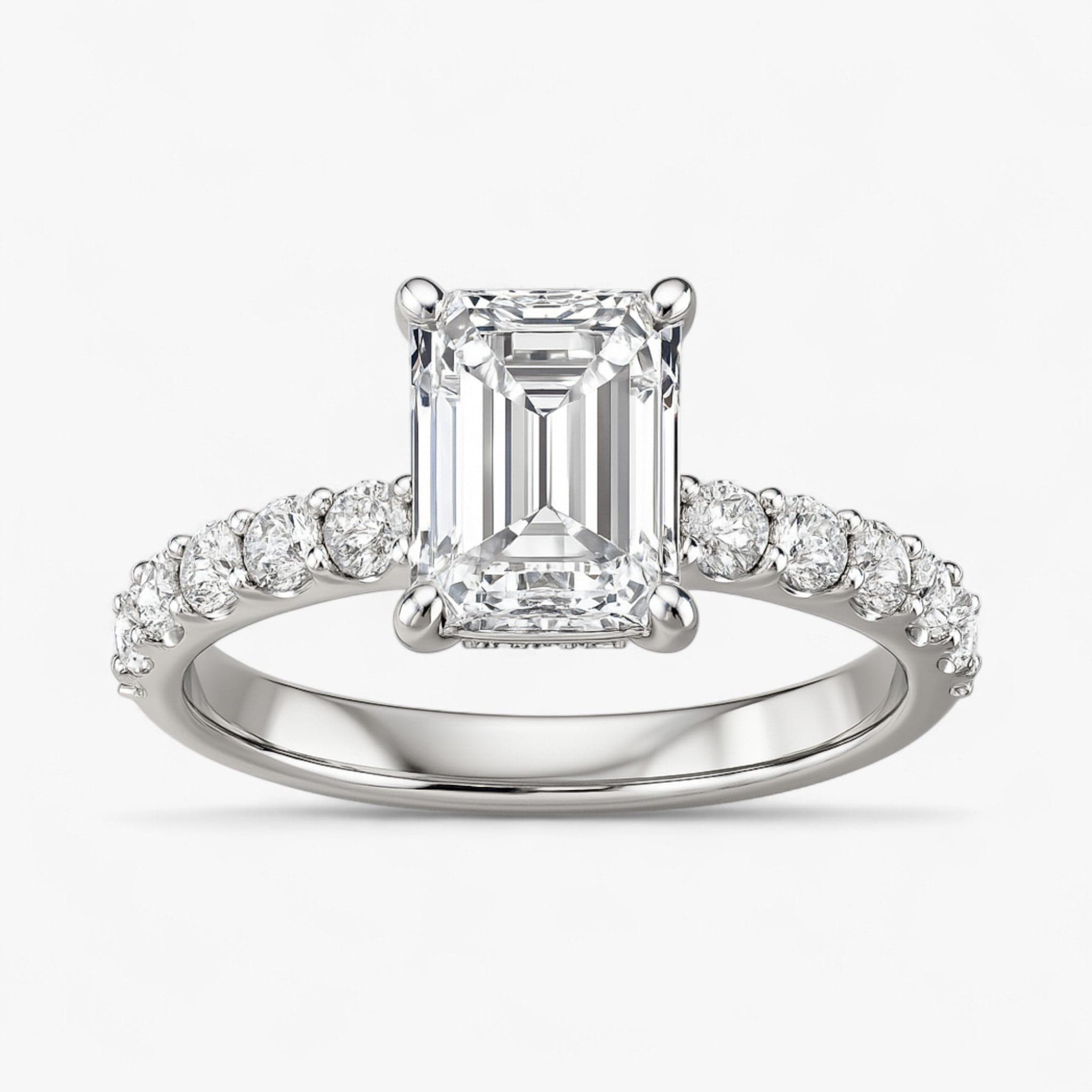 The Iconic Hidden Halo Engagement Ring | Emerald