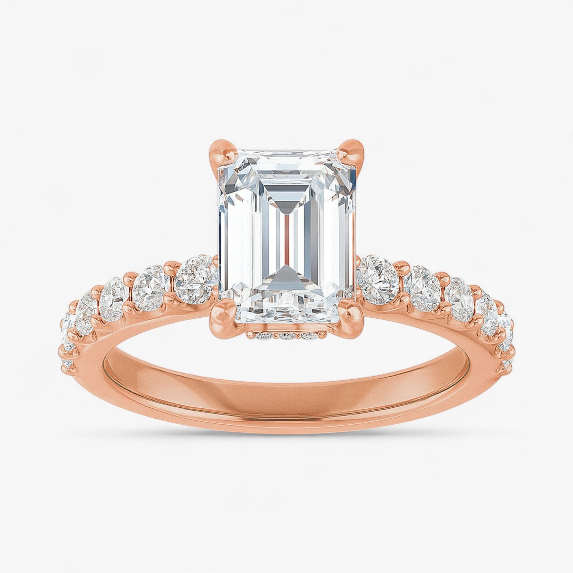 The Iconic Hidden Halo Engagement Ring | Emerald