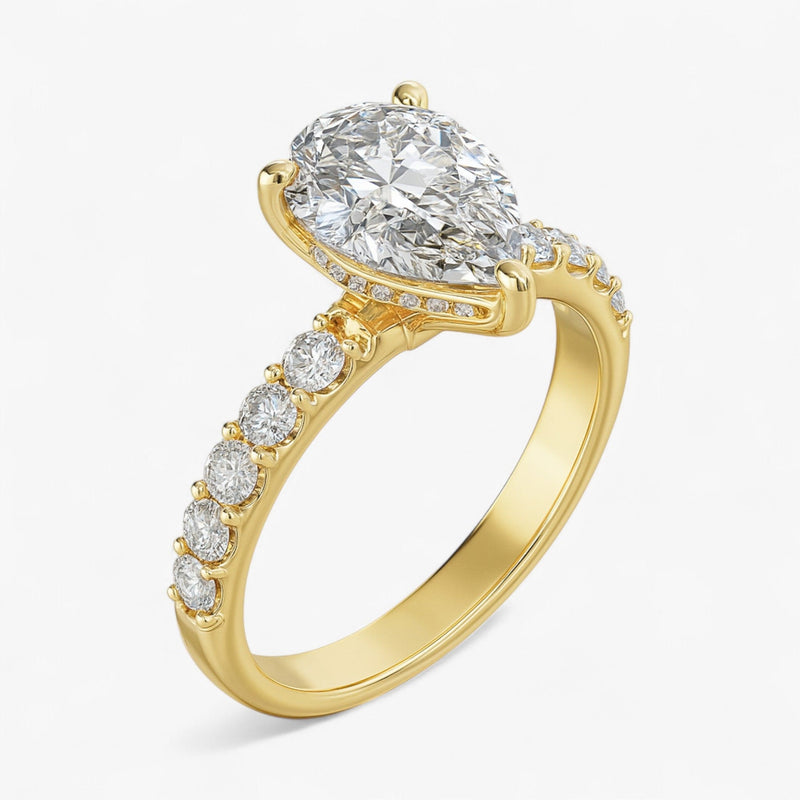 The Iconic Hidden Halo Engagement Ring | Pear
