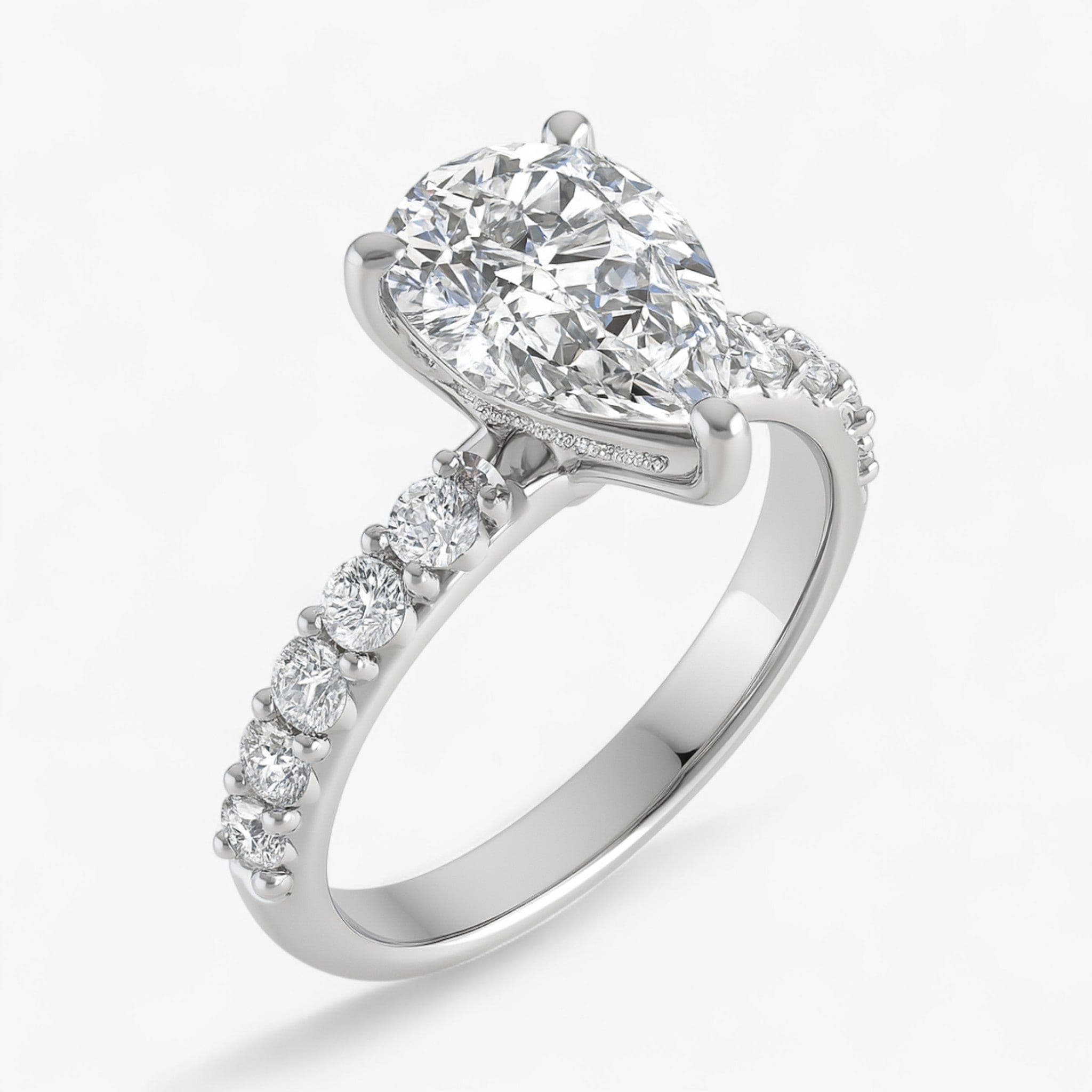 The Iconic Hidden Halo Engagement Ring | Pear