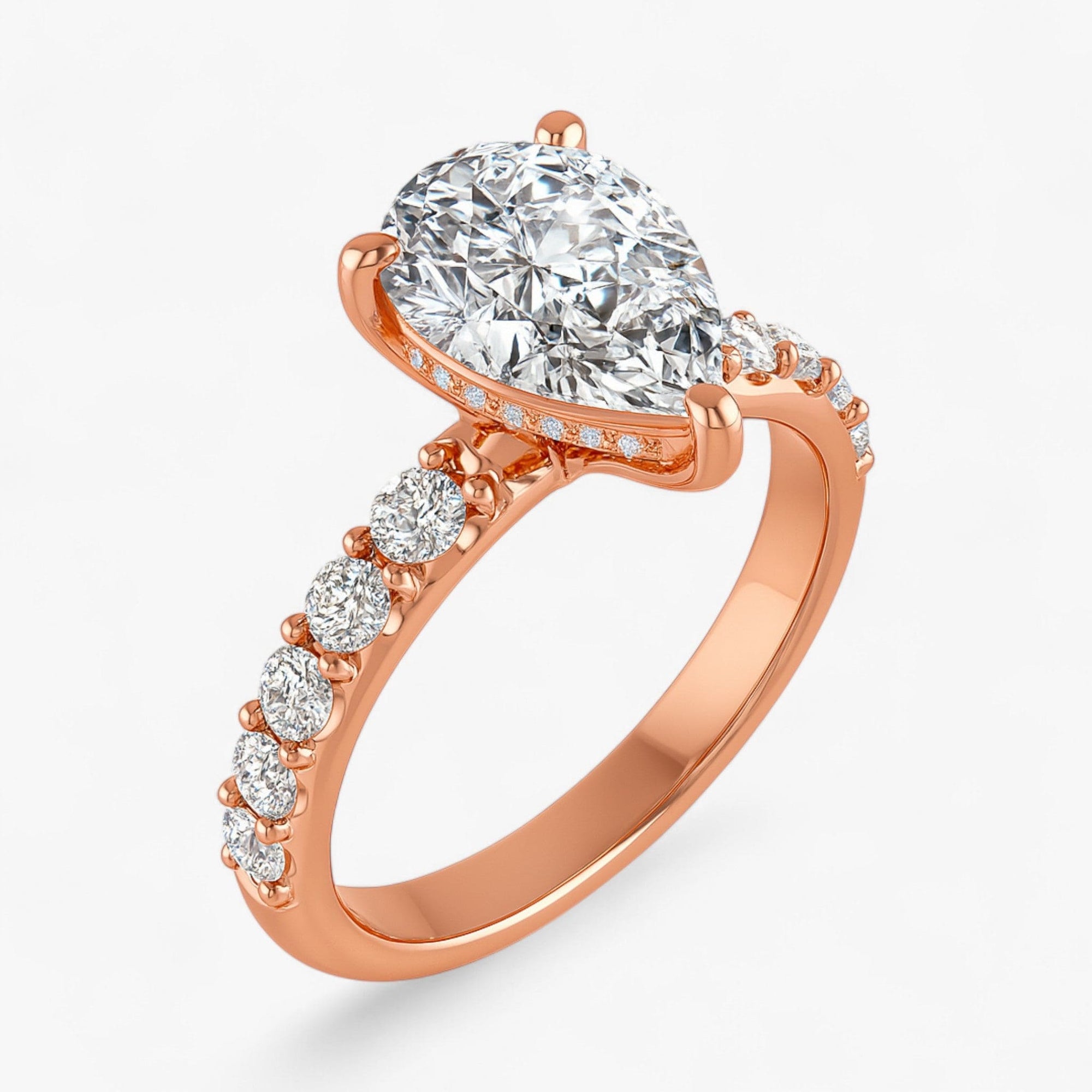 The Iconic Hidden Halo Engagement Ring | Pear
